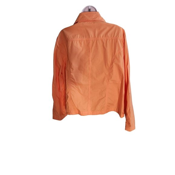 Chicos Womens Orange Cotton Zip-Up Jacket Size 3 X Large - Picture 2 of 5